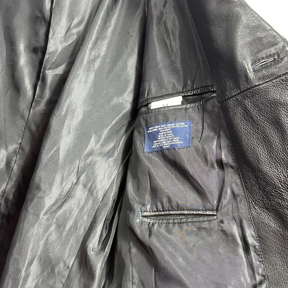 Stafford Executive Black Genuine Leather Men's Blazer Jacket RN93677 Sz‎ M